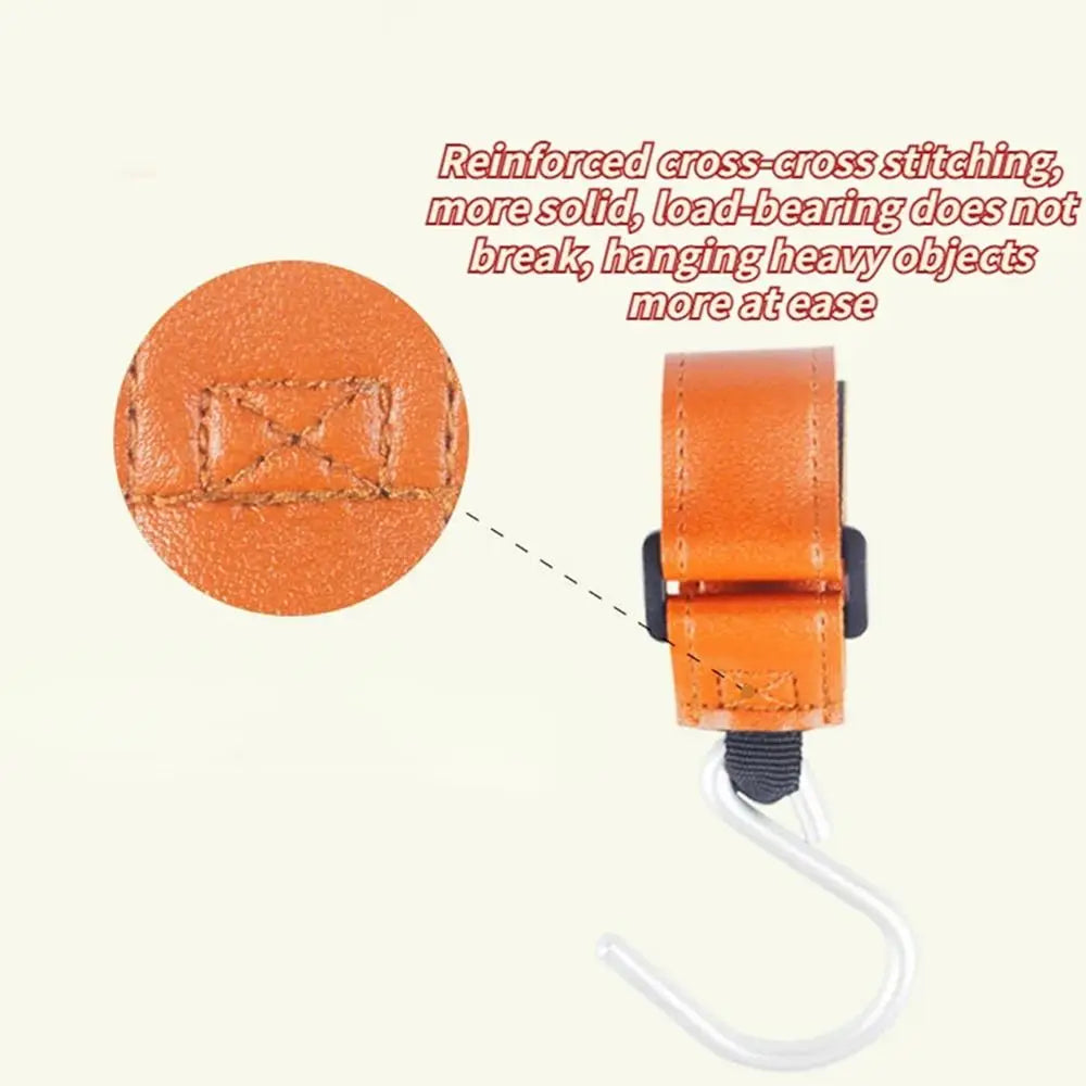 Multifunctional S Shape Baby Stroller Hooks PU Solid Color Hanging Hook Cart Organizer Cartoon Stroller Accessories Baby