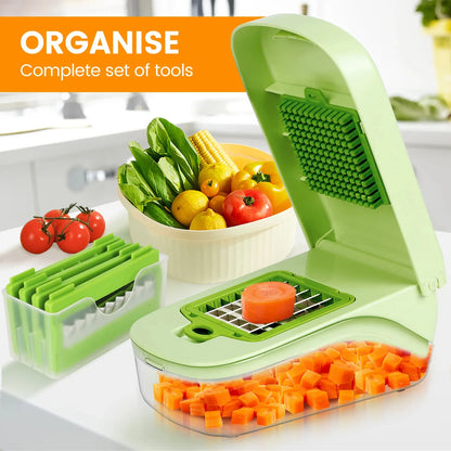 7/17 in 1 Multifunctional Vegetable Chopper - Food Grate Vegetable Slicer Food Dicer Cut Kitchen Items for Cooking & Meal Prep