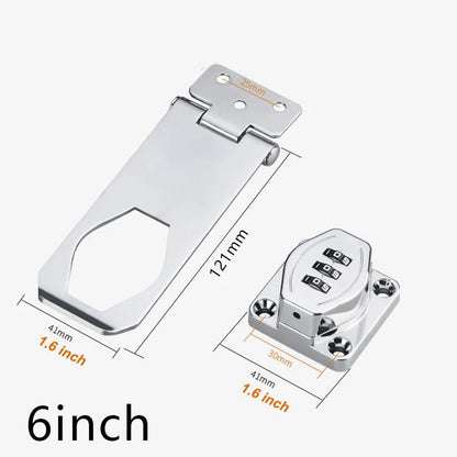 Household Cabinet Password Hasp Locks Cabinet Door Combination Lock Door Security Slide Latch Lock for Small Doors Cabinets Door