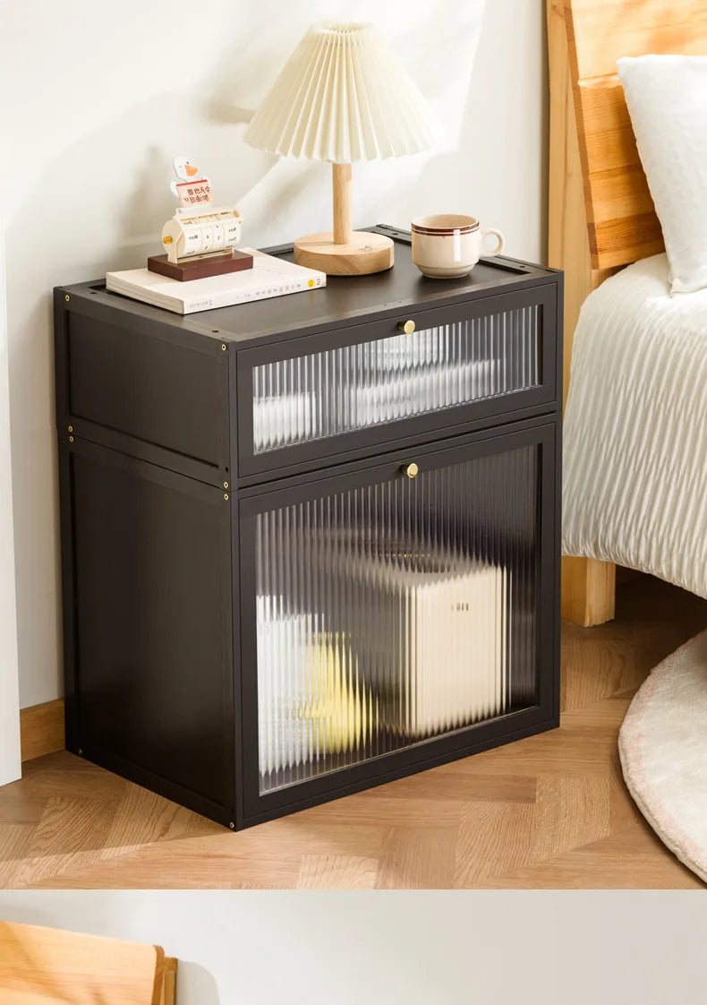 Solid wood bedside table locker small simple bedroom home 2025 new bedside shelf cabinet