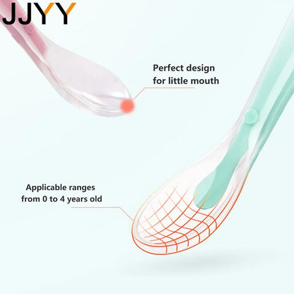 Baby Soft Silicone Spoon Candy Colored Child Food Feeding Spoon for Kids Travel Picnic Kitchen Tools
