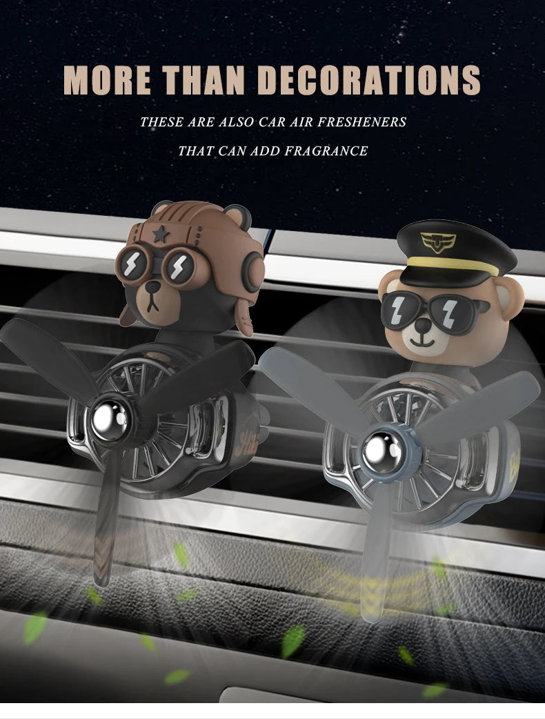 DIY perfume Odorless ornament plane pilot bear car air fresheners decorations accessories aroma vent clip fragrance diffuser men
