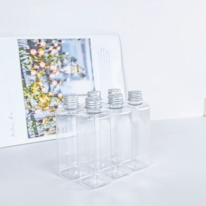 100ml Rectangle Bottles Travel Kit Refillable PET Plastic Square Portable Jar With Aluminium Screw Cap Leakage Proof Healthy