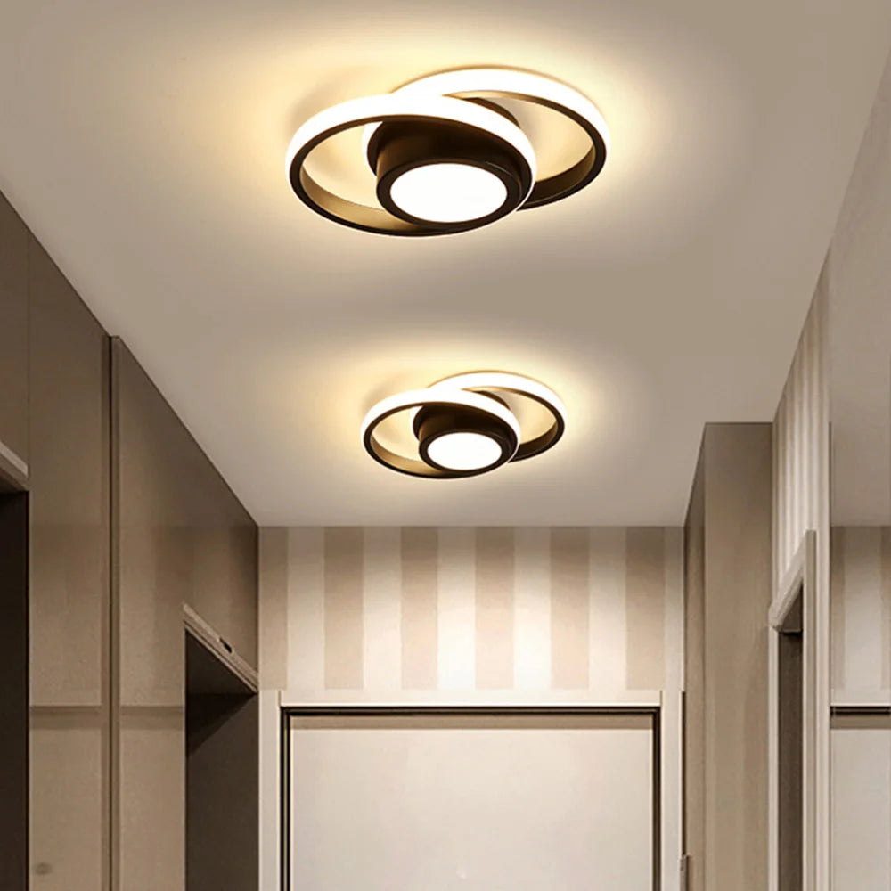 LED Ceiling Light 2 Rings Creative Design Modern Ceiling Lamp Indoor Lighting Fixtures Hallway Balcony Aisle Office Lustre