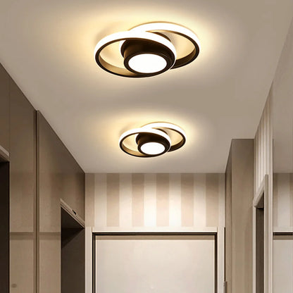 LED Ceiling Light 2 Rings Creative Design Modern Ceiling Lamp Indoor Lighting Fixtures Hallway Balcony Aisle Office Lustre