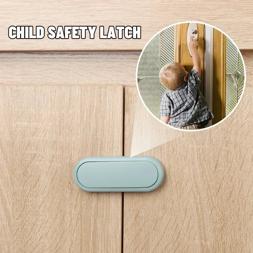 5pcs Children's Drawer Safety Latch Cabinet Door Protection Baby Anti Pinch Hand Invisible Lock Opposite Door Wardrobe Lock