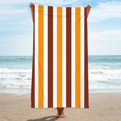 Oversized Beach Towel 280g/㎡ Microfiber, Rainbow Quick-Dry for Pool Travel, Tropical Design, Fade-Resistant & Washable