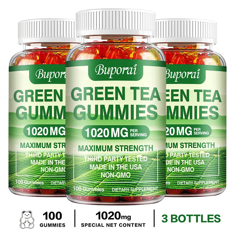 Green Tea Fat Gummies - Burn and Suppress Fat, Control Appetite, Weight, Intestinal Health