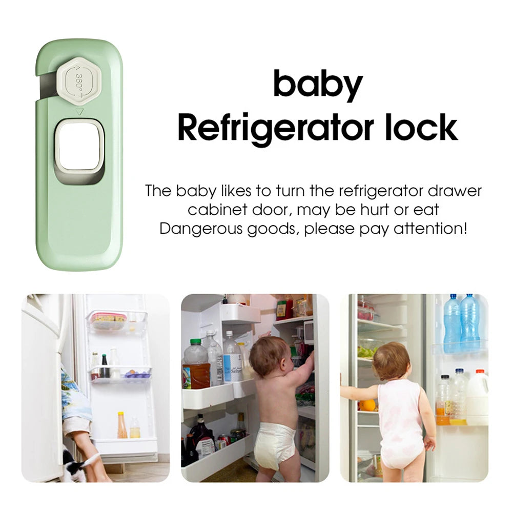 5pcs Home Refrigerator Lock Self-Adhesive Fridge Freezer Door Catch Lock Toddler Kids Child Cabinet Safety Lock Baby Safety Lock