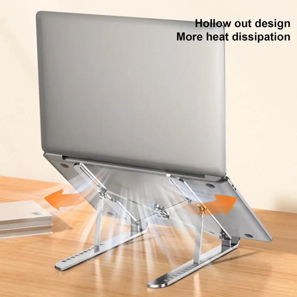 Aluminum Alloy Laptop Holder Heat Dissipation Laptop Stand Portable Foldable Laptop Holder 10-level Height for Desktop
