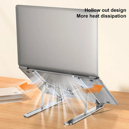 Aluminum Alloy Laptop Holder Heat Dissipation Laptop Stand Portable Foldable Laptop Holder 10-level Height for Desktop