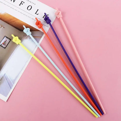 10Pcs/set Bendable Teaching Stick Smooth Colorful Finger Reading Stick No Burrs Hand Pointers Stick Teacher Supplies