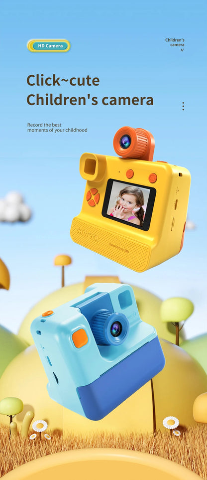 Kids Instant Camera Print Camera For Children Camera 1080P HD Digital Camera Photo Paper Child Toy Camera For Christmas Gift