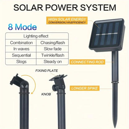 Solar Light String 200LED/100LED/20LED Solar Crystal Light String for Garden, Courtyard, Christmas Festival and Party Decoration