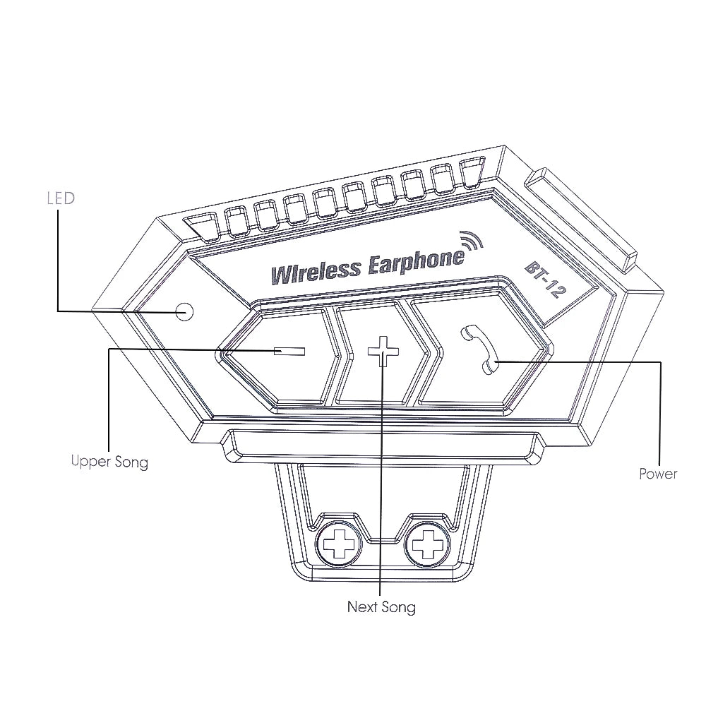 Motorcycle Helmet Headset Bluetooth 5.0 Headphone Wireless Hands-free Call Stereo IP67 Waterproof Earphone Music Player Speaker