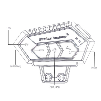 Motorcycle Helmet Headset Bluetooth 5.0 Headphone Wireless Hands-free Call Stereo IP67 Waterproof Earphone Music Player Speaker