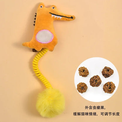 Interactive cat toy, fruit, spring, crocodile, Tiger, avocado, to relieve boredom toy