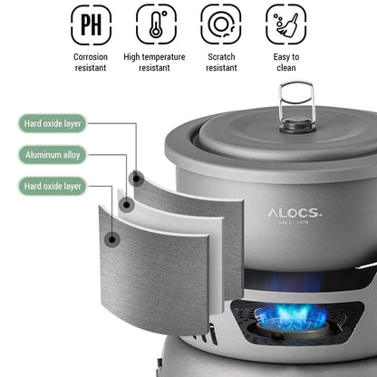 Camping Cookware Portable Camping Stove Outdoor Cooking Set for Backpacking Hiking Picnic BBQ