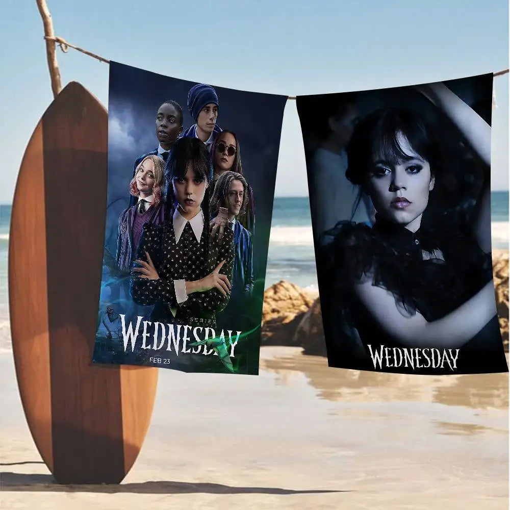 W-WednesdayS Addams Movie Cartoon Beach Towel Cute Kawaii Room Decor Bath Girls Children Hand Towels For Bathroom Shower