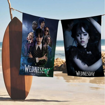 W-WednesdayS Addams Movie Cartoon Beach Towel Cute Kawaii Room Decor Bath Girls Children Hand Towels For Bathroom Shower
