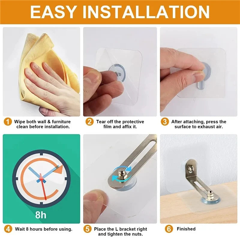 Furniture Anchors Strong Self-adhesive Fixed Prevent Dumping Device No punching Safety Anti Overturning Cabinet Buckle Anchors