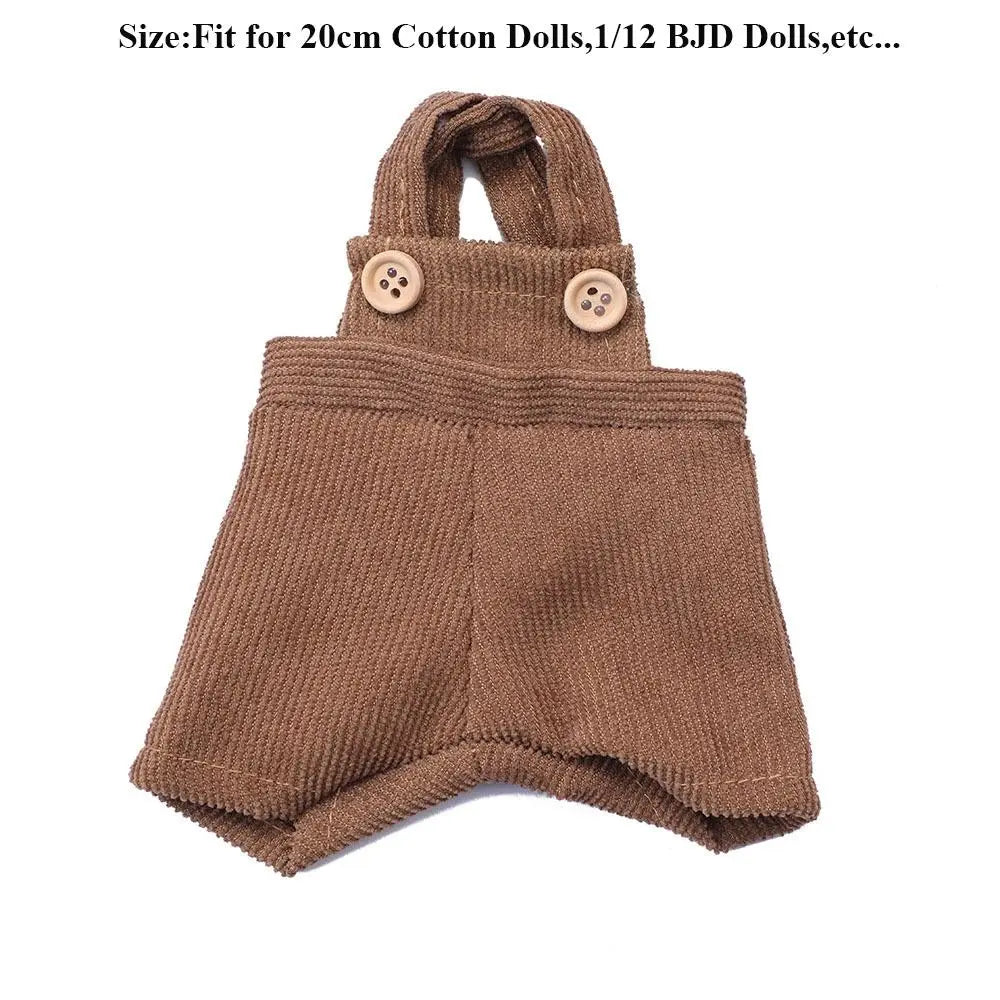 20cm Cotton Doll Clothes Fashion T-shirt Clothes Doll Overalls Suit Casual Wears Overalls Pants Dolls Clothes Accessories