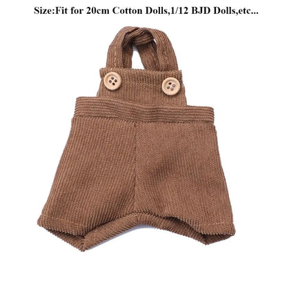 20cm Cotton Doll Clothes Fashion T-shirt Clothes Doll Overalls Suit Casual Wears Overalls Pants Dolls Clothes Accessories