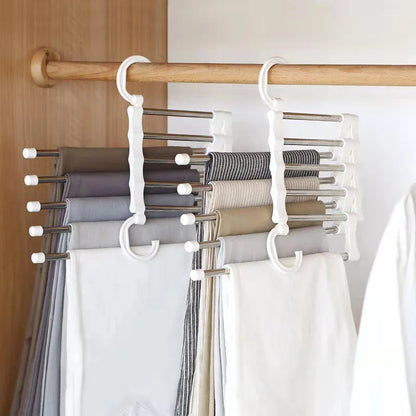 Multifunctional Pants Hanger Clothes Organizer Adjustable Pant Storage Rack Closet Organizer Trouser Hanger Home Organization