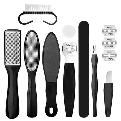 27PCS Foot Care Tool Pedicure Manicure Kit Set Stainless Steel Peeling Exfoliating Callus Dead Skin Remover Foot Scrubbing Brush