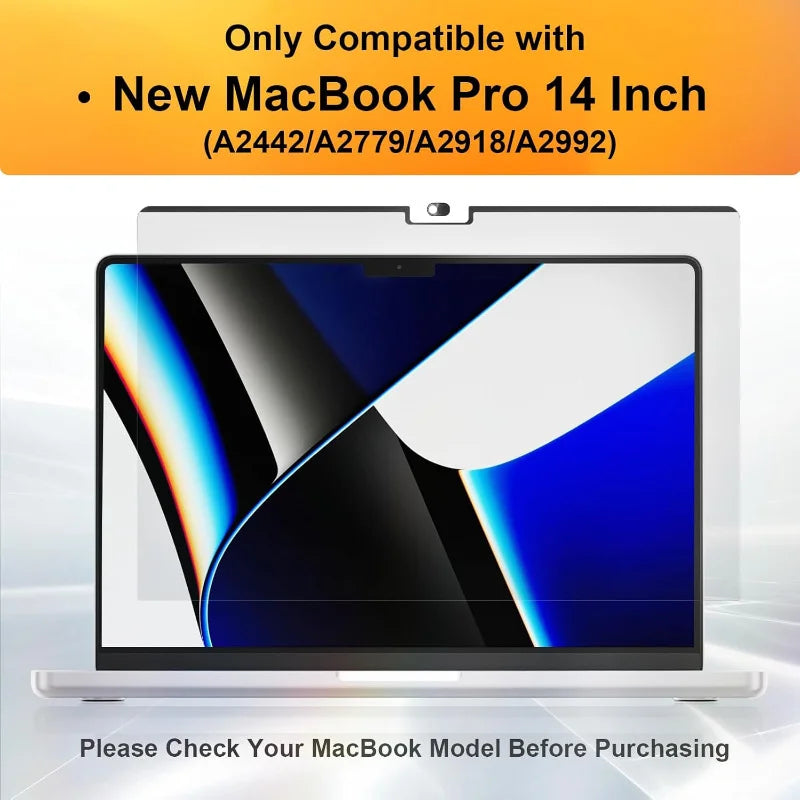 Privacy Screen for MacBook Pro 14 Inch 2021-2024 M4-M3-M2-M1 Pro/Max, Magnetic Anti Blue Light Glare Protector