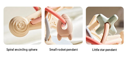 Baby Silicone Hand Catching Ball Baby Chewing Teether Toy Hand Bell 0-12 Months Newborn Sensory Educational Toys Infant Gift