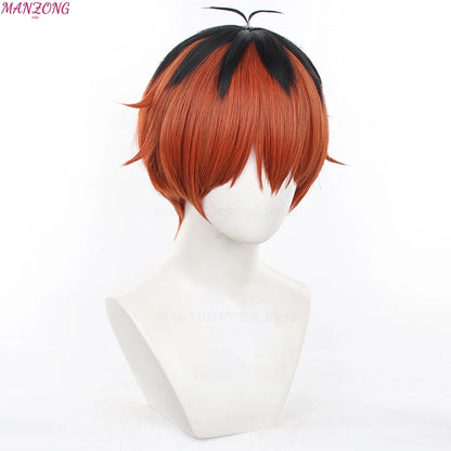 Scalp Top！ Stark Cosplay Wig 30cm Black Orange Brown Wig Cosplay Anime Cosplay Wigs Heat Resistant Synthetic Wigs