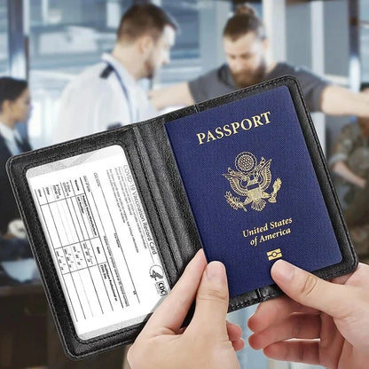 Passport Holder Cover Wallet Travel Essentials RFID Blocking Leather Card Case International Travel Must Haves Travel Accessorie