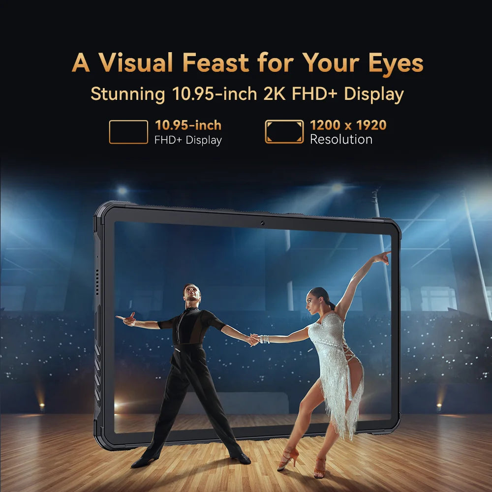 Cubot Tab KingKong 2, Rugged Tablet Android 14, Helio G99, 20400mAh Battery,16GB RAM+256GB ROM, IP68 Waterproof, 10.95" Screen