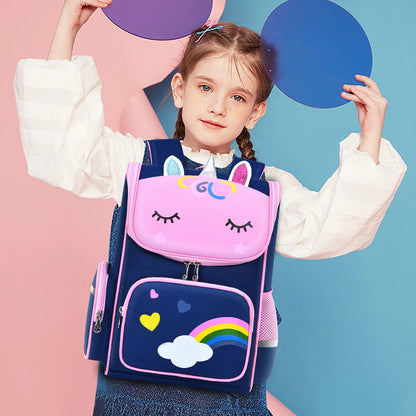 New elementary school students schoolbag shoulders backpack 6-12 years old one, two, three, four, five, six grades waterproof le