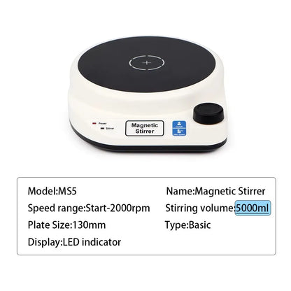 2000RPM Mini Electric Magnetic Stirrer with Stir Bar Brushless DC Motor Magnetic Mixer for Medical Chemical Laboratory EU Plug