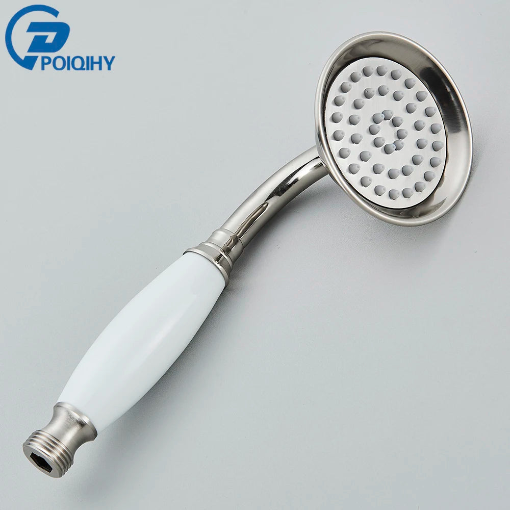Brushed Nickle Hand Held Shower Head Handshower Head 100% Copper Head Faucet Accessory Single Function Shower Head Shower Hose