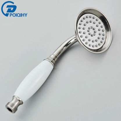 Brushed Nickle Hand Held Shower Head Handshower Head 100% Copper Head Faucet Accessory Single Function Shower Head Shower Hose