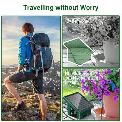 Solar Irrigation System for Garden Balcony Automatic Drip Irrigation System DIY Garden Watering System Drip Hose Irrigation