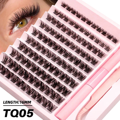 Diy Lash Extension Kit Cluster Eyelash Extension Kit Individual Lashes Kit Lash Bond and Seal Lash Glue and Lash Tweezers Makeup