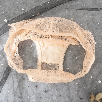 3PCS Hollow Out See Through Underpants Comfortable Briefs Sexy Ladies Lace Transparent Panties Low-Rise Lingerie