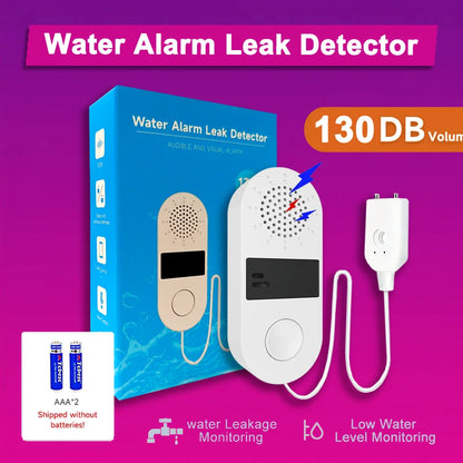 Non-Smart Water Alarm Leak Detector 130dB Sound & Light Water Leak Sensor Essential Waterproof Home Safety Device