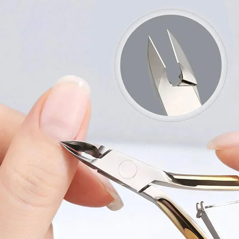 Professional Nail Cuticle Scissor Stainless Steel Gold Silver Dead Skin Exfoliating Clipper Clean Nails Art Tool Manicure Salon