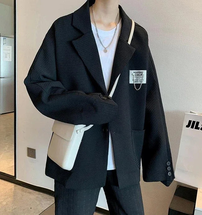 Oversize Short Plus Big Size Man Suits and Blazers Coats Jacket for Men Black Cropped Fashion 2024 Classic High Quality Summer