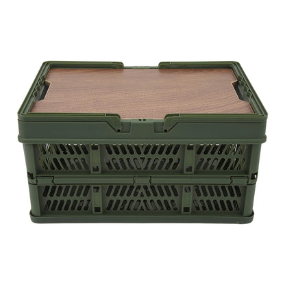 Foldable Camping Picnic Basket with Movable Board Large Capacity Multifunction Handheld Storage Box Home Organization