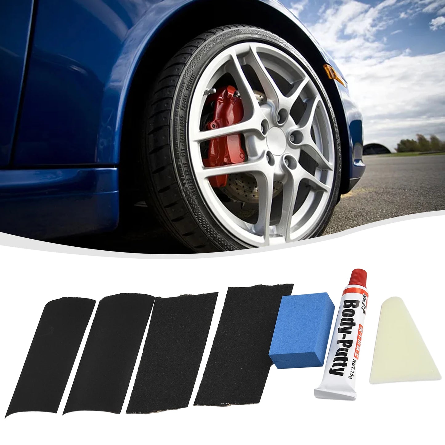 Smooth Repair Tools Scratch Filler Body Putty Assistant Car Accessories Grease Paint Repair Tool Sandpaper Pad