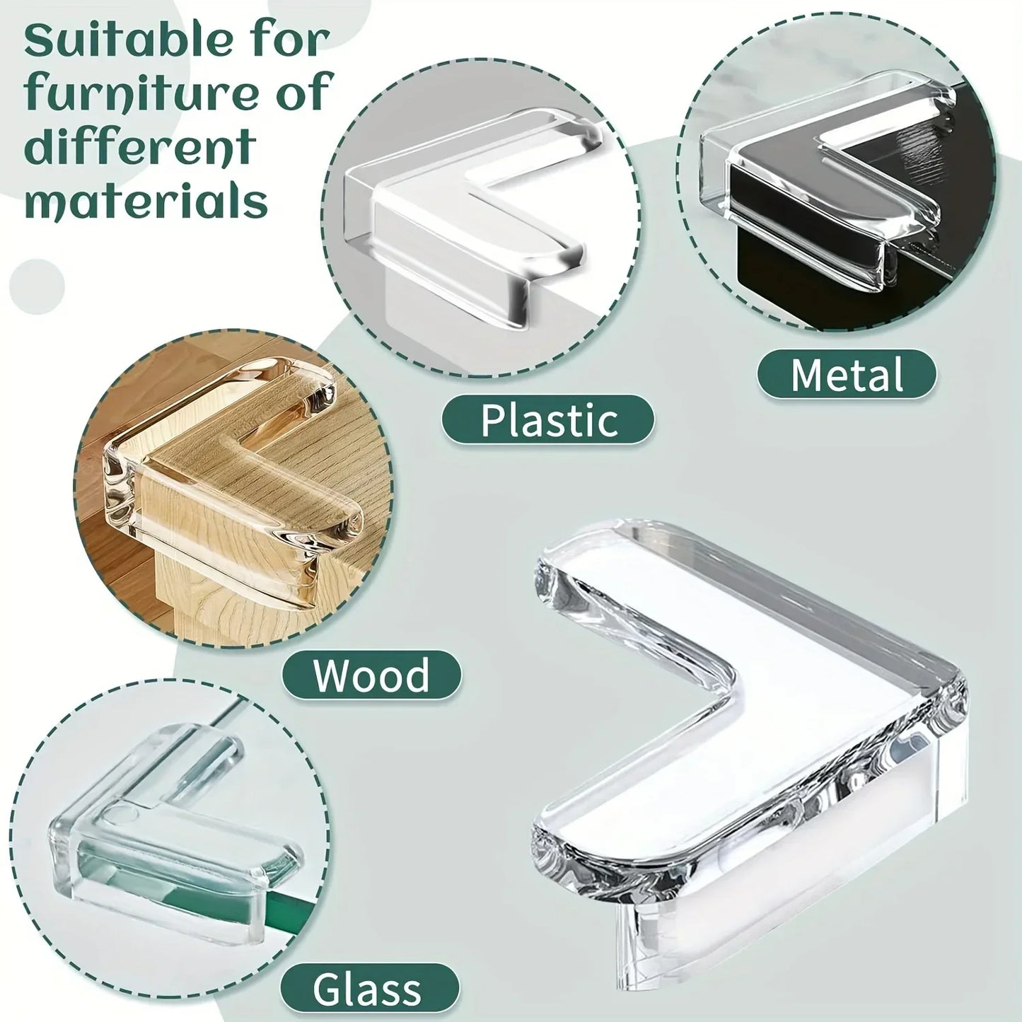 Furniture corner protector, corner and edge safety protection pad, transparent protection, used for corner furniture (L-shaped)