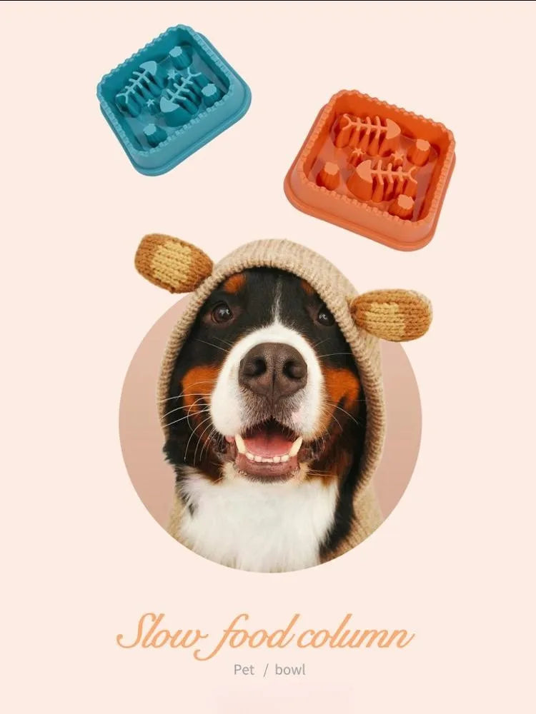 Pet Slow Food Bowl Anti-choking Feeder PP Plastic Dish Bowl Home Dog Eating Plate Anti-gulping Feeding Supplies
