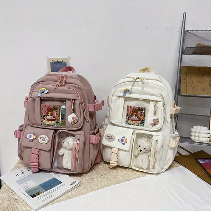 Large Capacity High School Student Backpack Female Korean Schoolbag Junior High School Student Girl Backpack