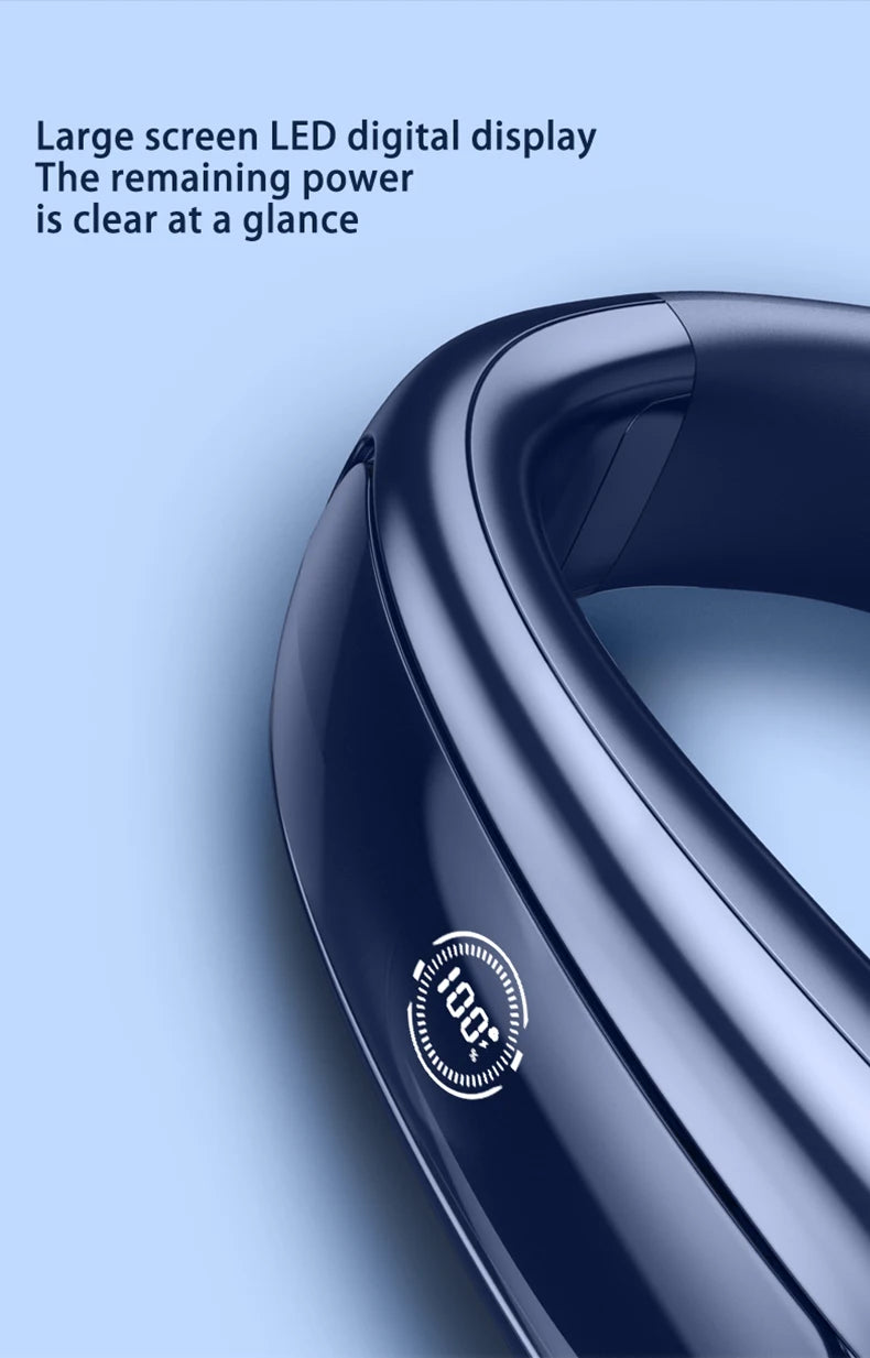 Xiaomi Portable Neck Fan Smart Digital Display Power Ventilador Rechargeable Outdoor Bladeless Silent Electric Neck Fan Cooler